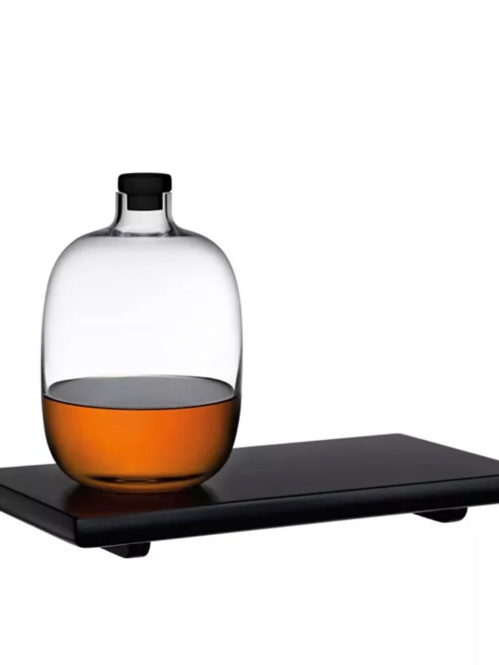 NEW Nude Glass Malt Short Whisky Bottle (decanter) & Tray Set